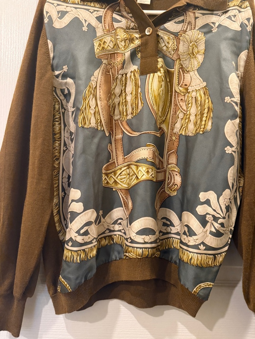 Hermes Sweater 1987 Hermes “Bride De Cour” Tassel Silk Scarf & Cashmere with COA - Picture 6 of 9